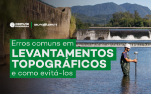 Erros em levantamento topográfico sendo analisados por equipe técnica em campo