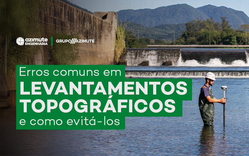 Erros em levantamento topográfico sendo analisados por equipe técnica em campo